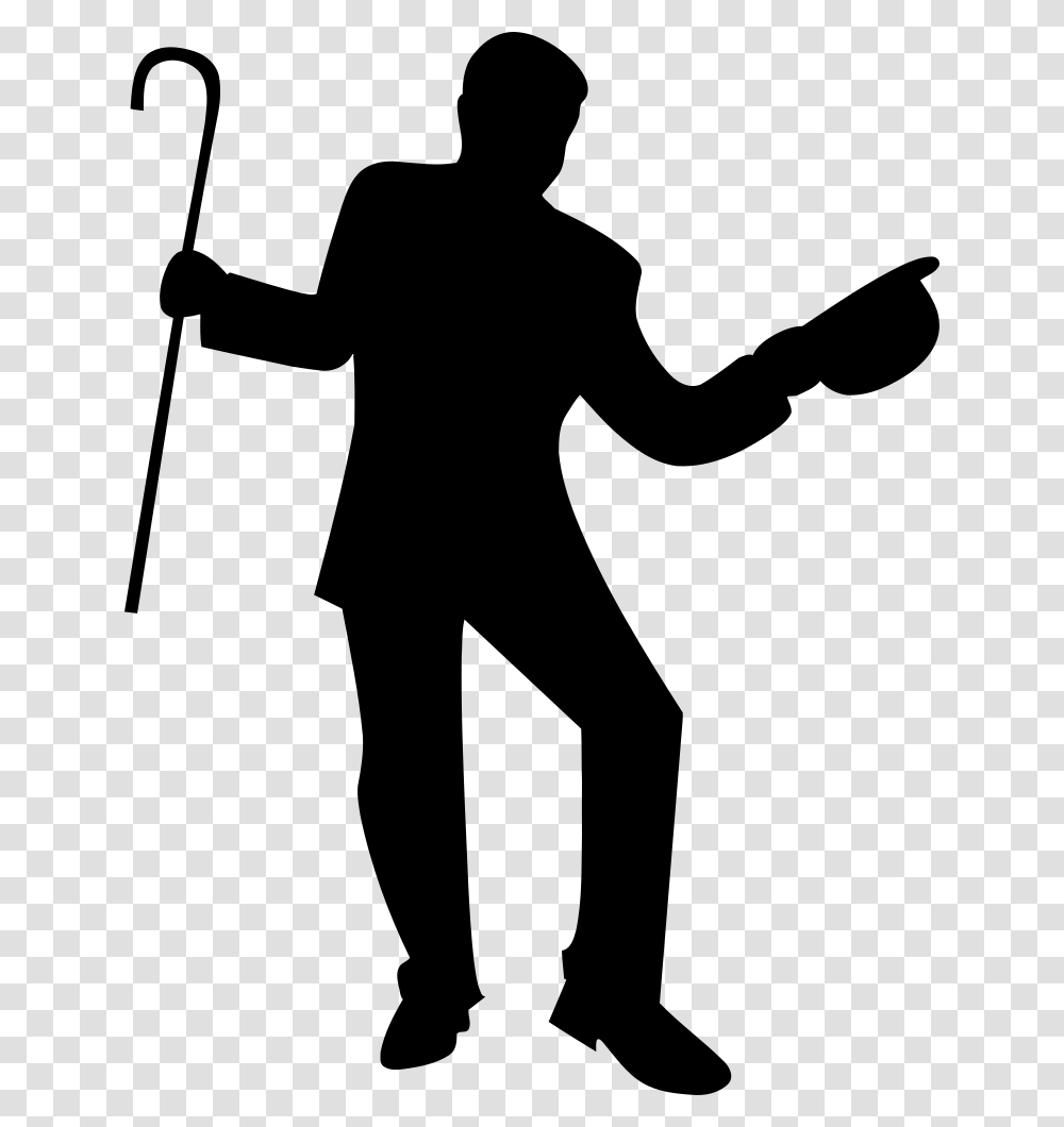Dancer With Cane Silhouette Dancing Silhouette Cane, Gray, World Of Warcraft Transparent Png