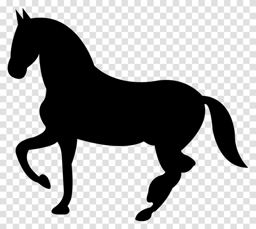 Dancing Black Horse Shape Of Svg Horse Icon, Silhouette, Stencil, Mammal, Animal Transparent Png