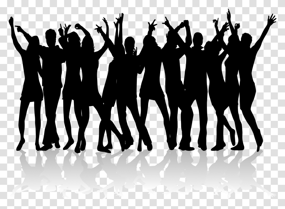 Dancing Dance Many Material Dancing People Silhouette, Text, Bird, Animal, Stencil Transparent Png