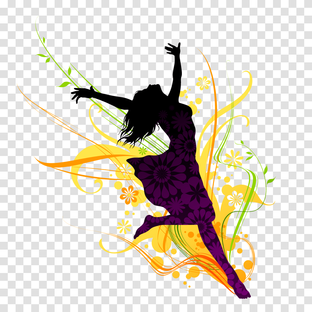 Dancing Girl Danc, Floral Design, Pattern Transparent Png