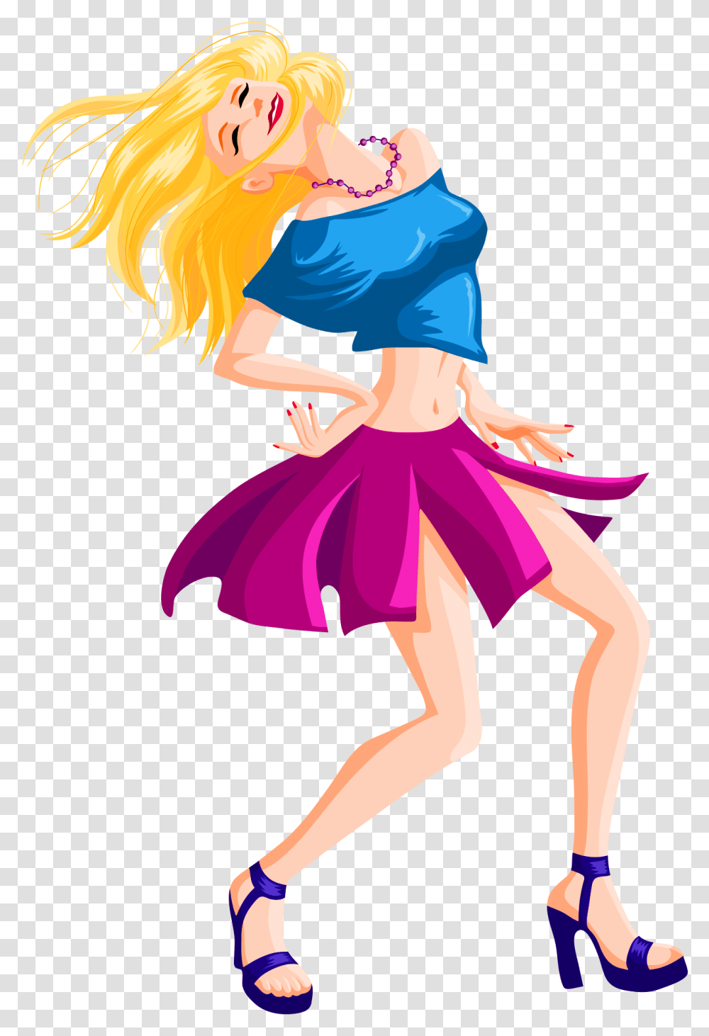 Dancing Girl Vector Girl Dancing Cartoon, Person, Human, Dance, Manga Transparent Png