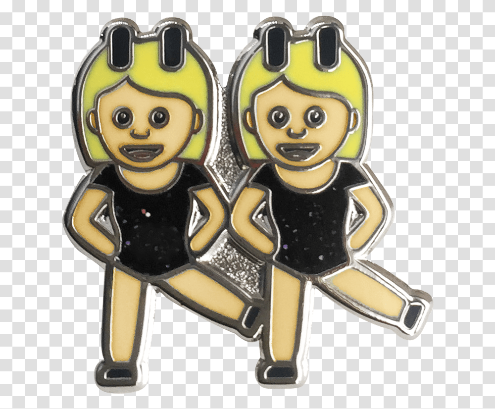 Dancing Girls Emoji Pin Cartoon, Figurine, Hand Transparent Png