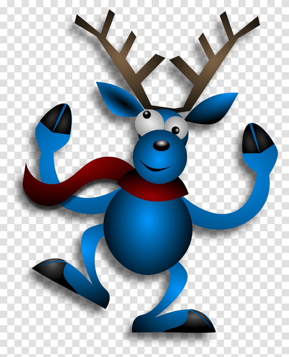 Dancing Reindeer Clipart Blue Christmas Reindeer Cartoon, Wildlife, Mammal, Animal, Elk Transparent Png