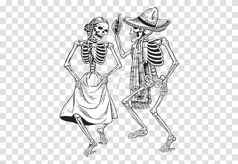 Dancing Skeletons Day Of The Dead Dancing Skeleton Day Of The Dead, Person, Human, Hat Transparent Png