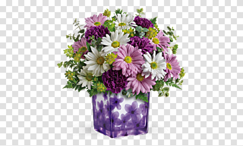Dancing Violets Bouquet By Teleflora Teleflora Pitcher Container, Plant, Flower Bouquet, Flower Arrangement, Blossom Transparent Png