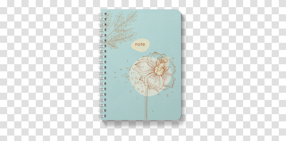 Dandelion Design Spiral Notebook Zinnia, Diary, Page, Passport Transparent Png