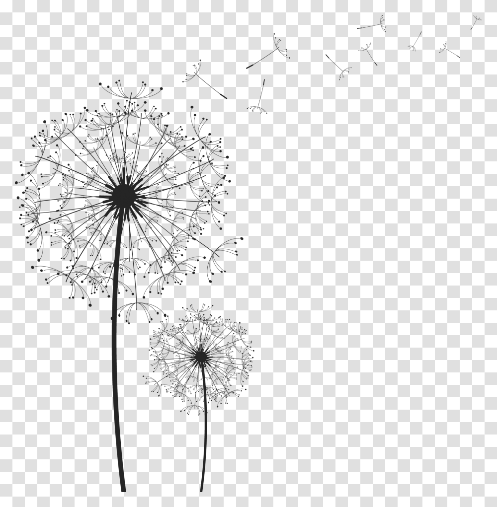 Dandelion, Flower, Cross, Silhouette Transparent Png