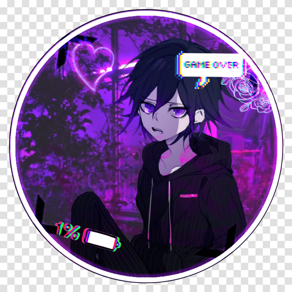 Danganronpa Image Snapchat Anime Icon Purple, Person, Human, Book, Manga Transparent Png