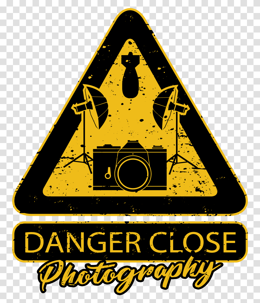 Danger Close Photography Danger Hd Logo, Triangle, Symbol, Text, Sign Transparent Png