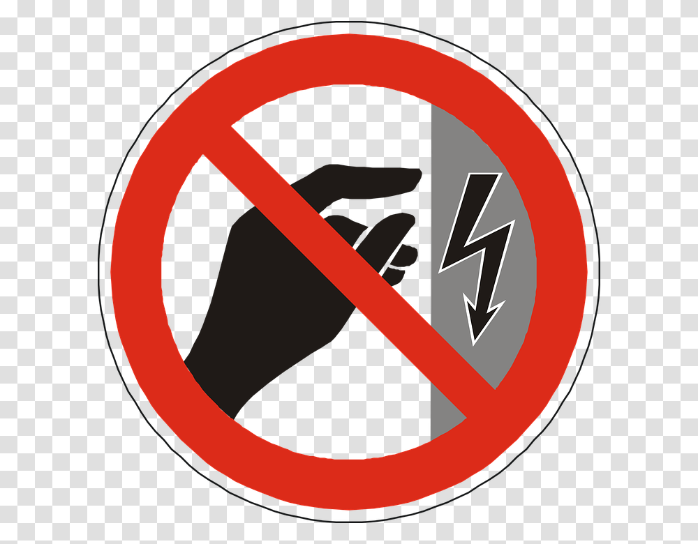 Danger Electricity Touch Sign Symbol Icon Osh Sign Or Symbol In The Workplace, Road Sign Transparent Png