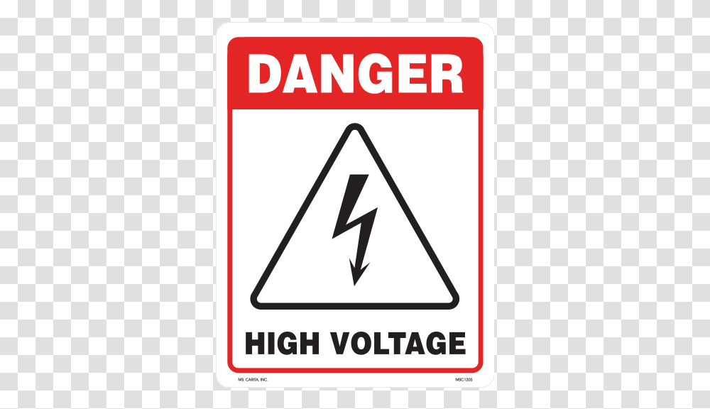 Danger High Voltage Styrene Sign Sign, Road Sign Transparent Png