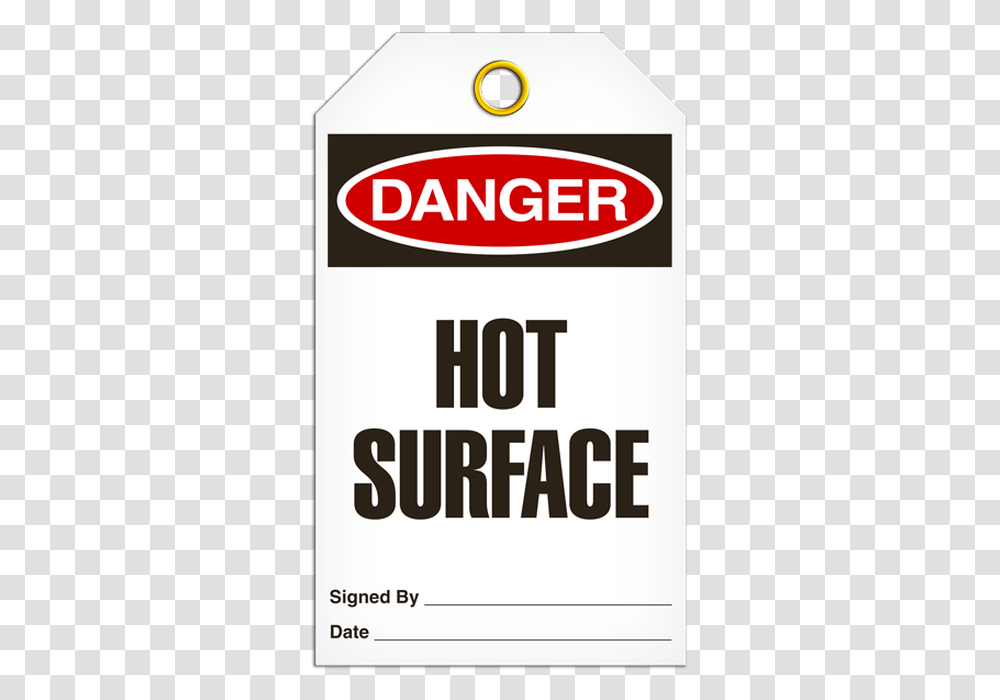 Danger Hot Surface Tags Parallel, Label, Tin, Beverage Transparent Png