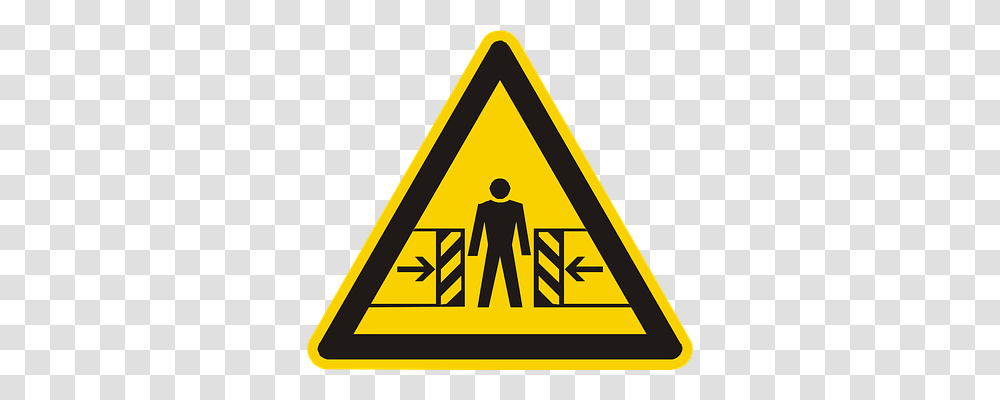 Danger Of Crushing Symbol, Sign, Road Sign, Person Transparent Png
