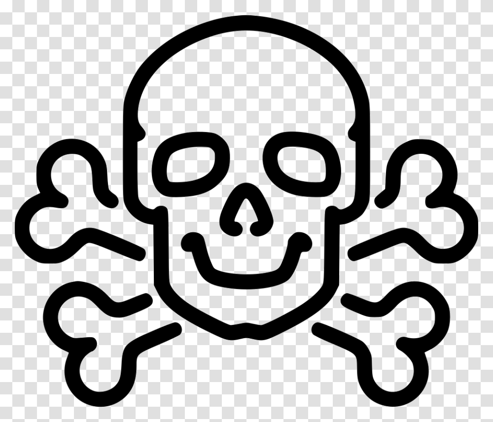 Danger Poison High Voltage Death Skull Jolly Roger Bone Bones, Stencil, Doodle, Drawing Transparent Png