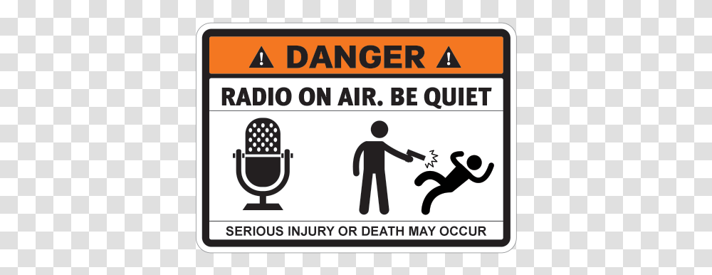 Danger Radio On Air Stay Away From Server Room, Label, Word Transparent Png