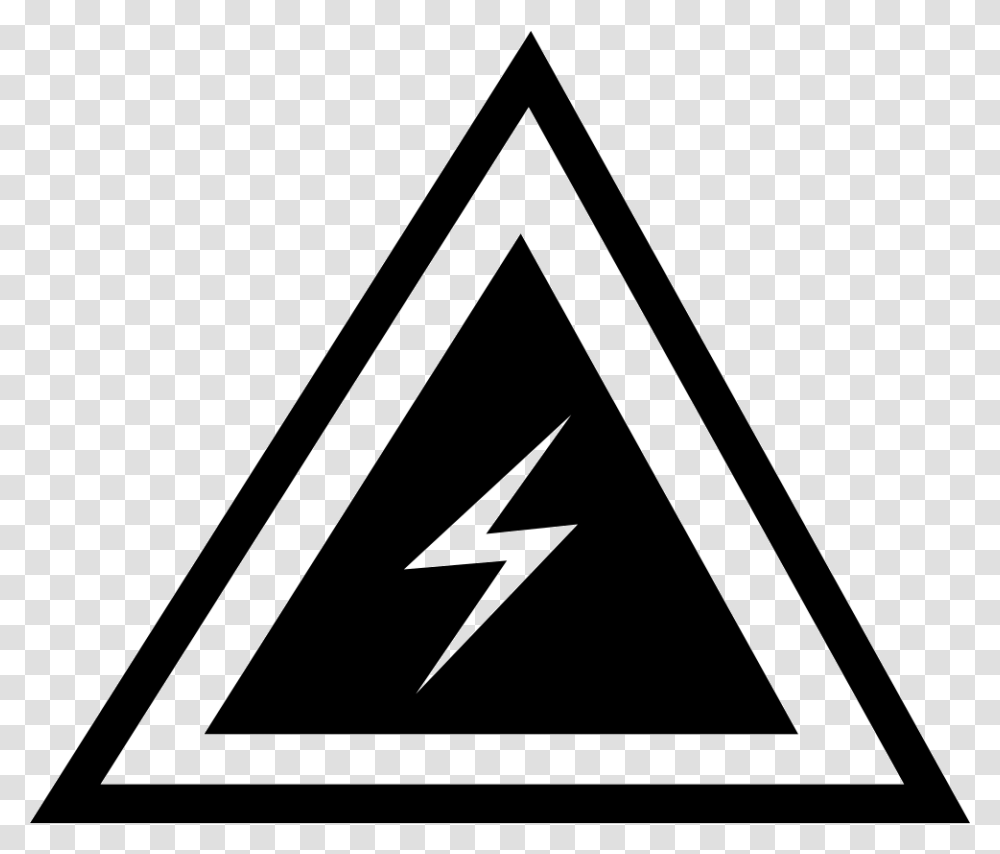 Danger Triangular Symbol With Bolt Sign Inside Simbolos De Rayo, Triangle, Sword, Blade, Weapon Transparent Png