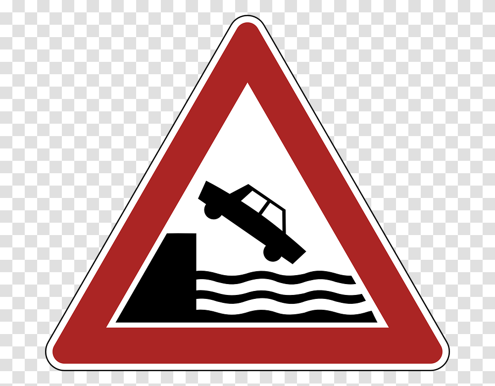Danger Warning River Bank Road Sign Danger Sign Icon Transparent Png