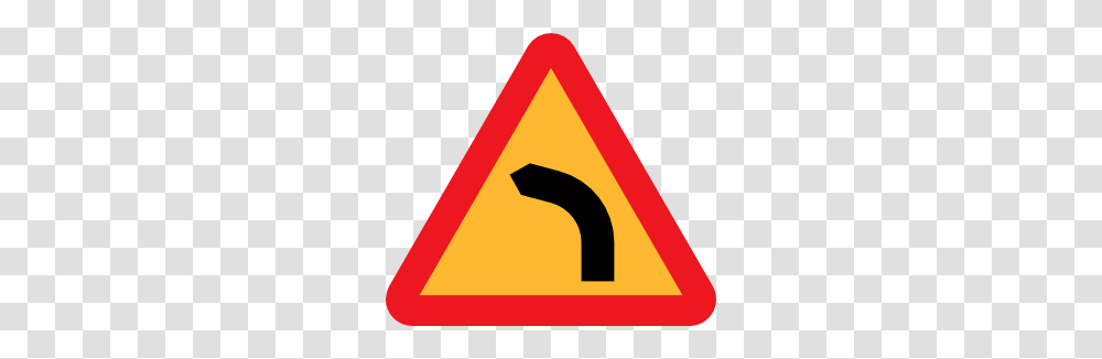 Dangerous Bend Bend To Left Clip Art, Road Sign, Stopsign Transparent Png