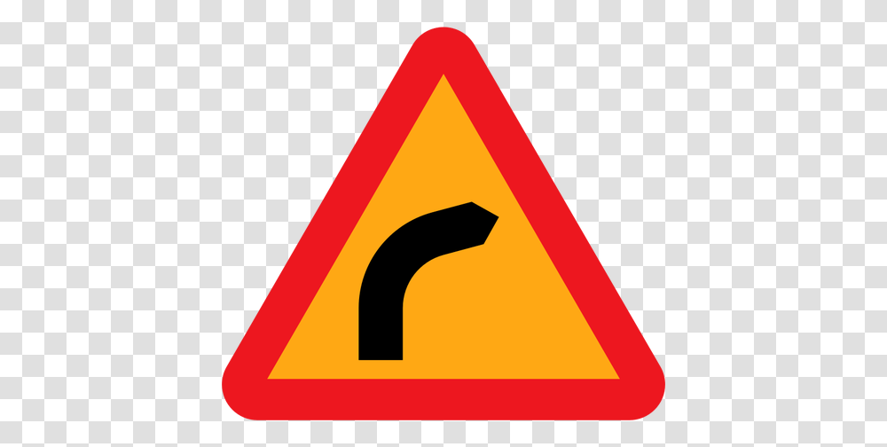 Dangerous Bend To Right Traffic Sign Vector Clip Art Public, Road Sign, Triangle Transparent Png