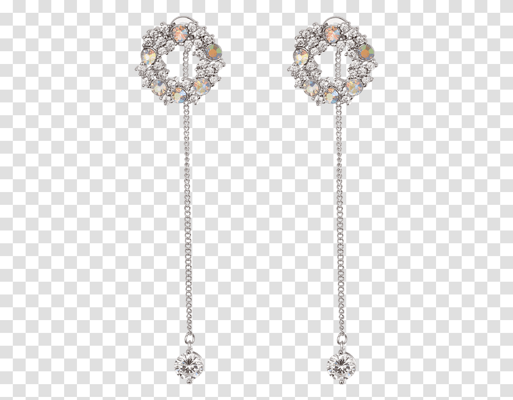 Dangle Korean Earring Silver Crystal Earrings, Accessories, Accessory, Jewelry, Hair Slide Transparent Png
