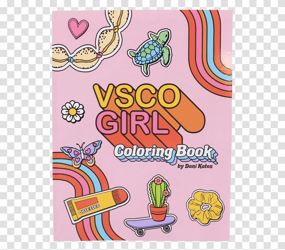 Dani Kates Vsco Girl Coloring Book Vsco Girl, Label, Text, Sticker, Advertisement Transparent Png