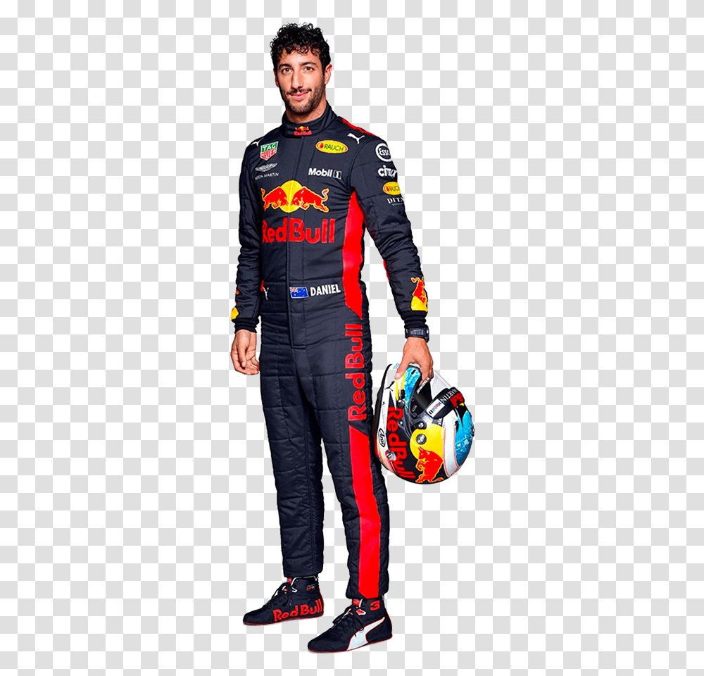 Daniel Ricciardo Red Bull Suit, Person, Sleeve, Long Sleeve Transparent Png