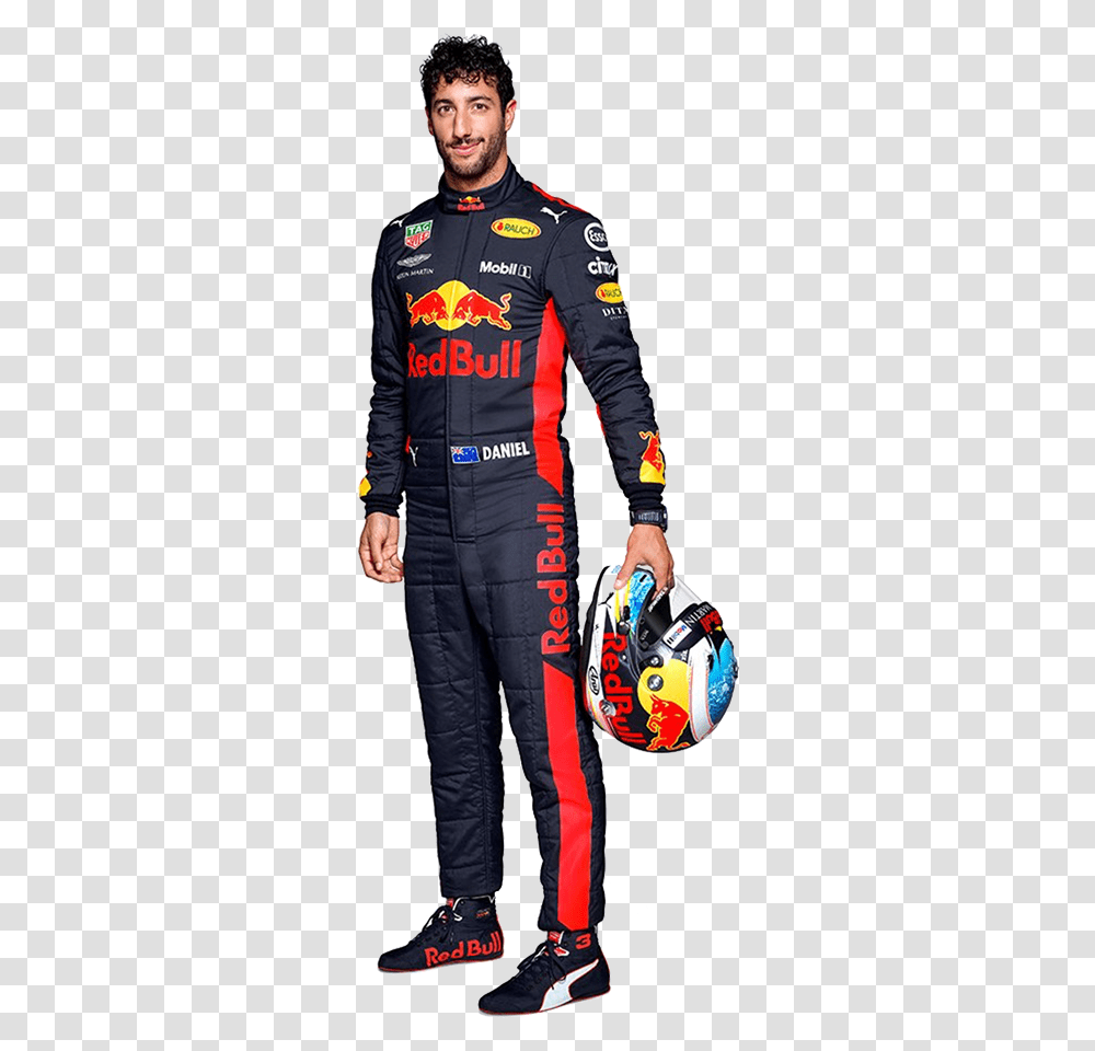 Daniel Ricciardo Red Bull Suit, Sleeve, Person, Long Sleeve Transparent Png