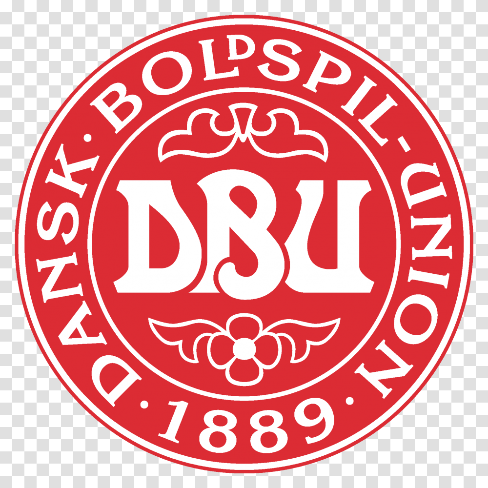 Danish Denmark Football Association & National Team Logo Denmark Football Logo, Symbol, Label, Text, Badge Transparent Png