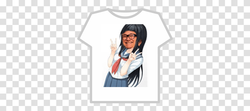 Danny Devito Chan Roblox Anime Girl Peace Sign, Clothing, Person, Sleeve, Hand Transparent Png