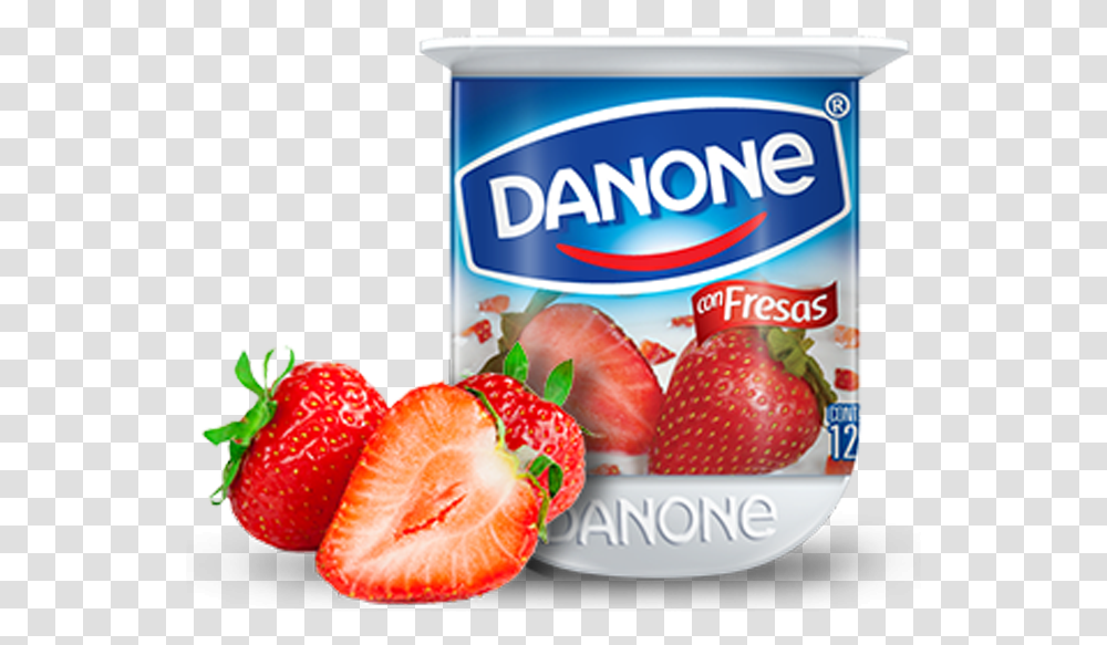Danone Danone Yogurts, Strawberry, Fruit, Plant, Food Transparent Png