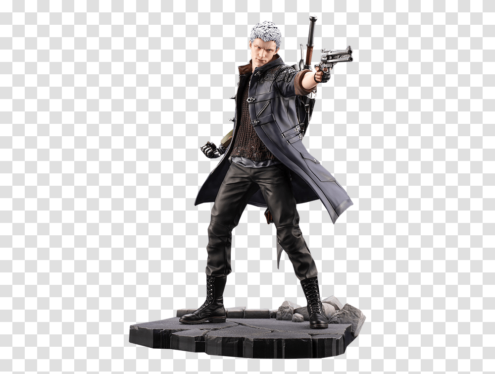 Dante Devil May Cry Statue, Person, Coat, Jacket Transparent Png
