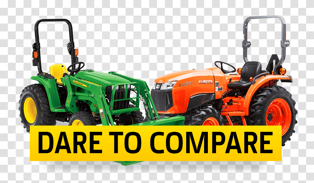 Dare To Compare John Deere Vs Kubota L, Tractor, Vehicle, Transportation, Lawn Mower Transparent Png