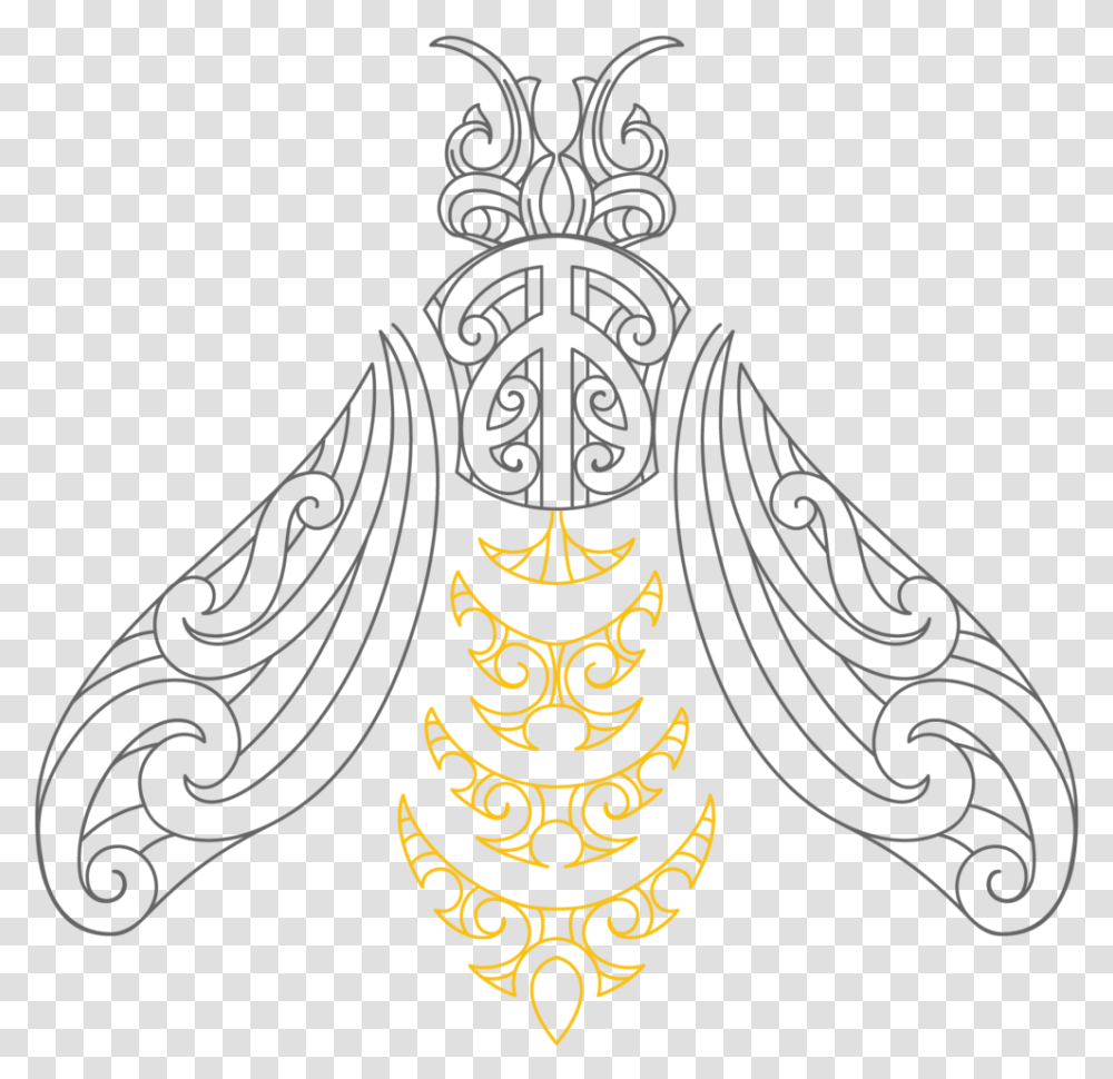Dark Bee Symbol Maori Bee, Emblem, Pattern, Number Transparent Png