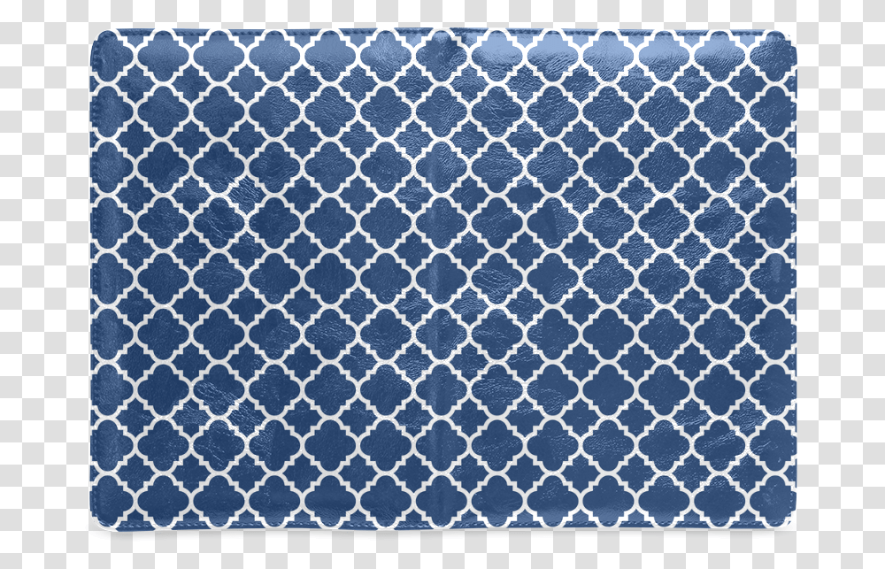 Dark Blue White Quatrefoil Classic Pattern Custom Notebook Grouse Mountain, Rug, Texture Transparent Png
