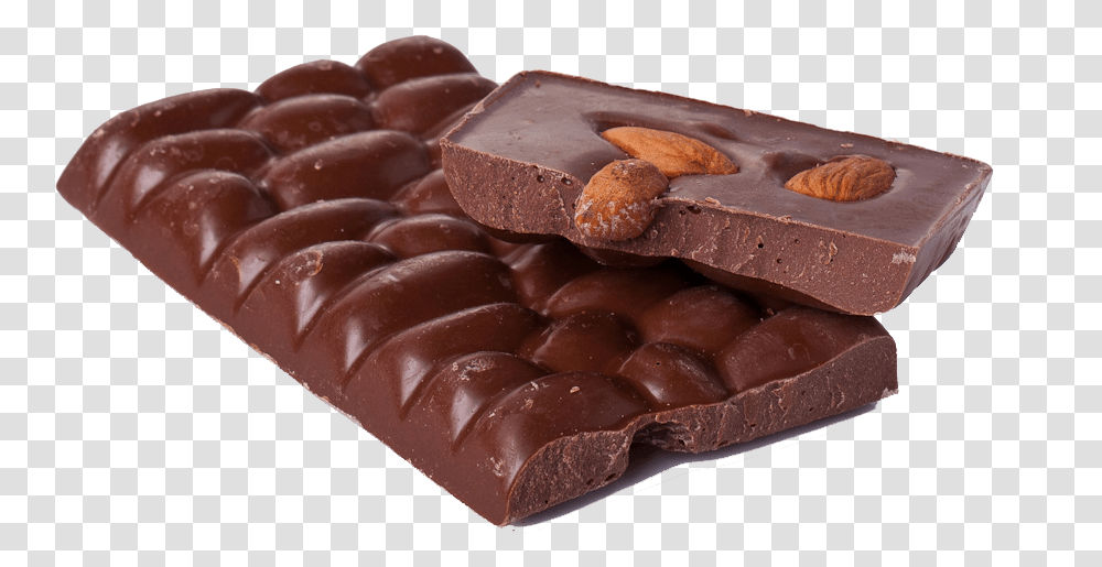 Dark Chocolate Free Background Milk Chocolate Almond Bars, Fudge, Dessert, Food, Cocoa Transparent Png