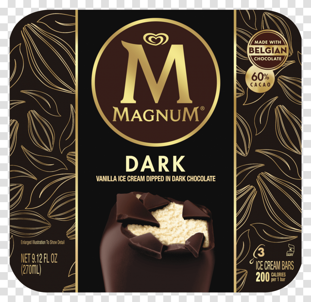 Dark Chocolate Ice Cream Bar Magnum Chocolate Ice Cream Bars, Poster, Advertisement, Flyer, Paper Transparent Png