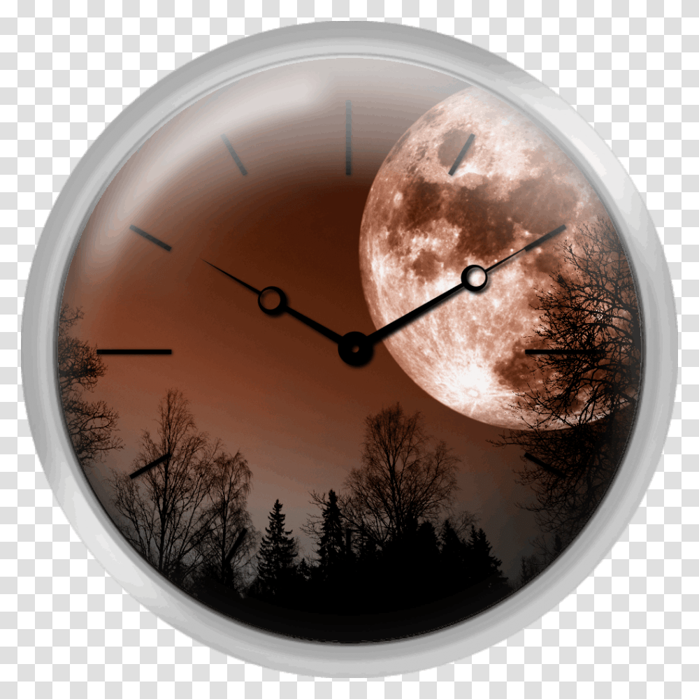 Dark Forest Does The Blood Moon Come, Clock, Analog Clock, Wall Clock Transparent Png