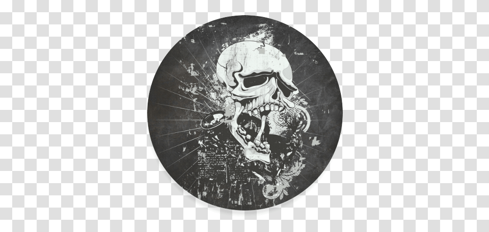 Dark Gothic Skull Round Coaster Circle, Person, Human, Pirate, X-Ray Transparent Png