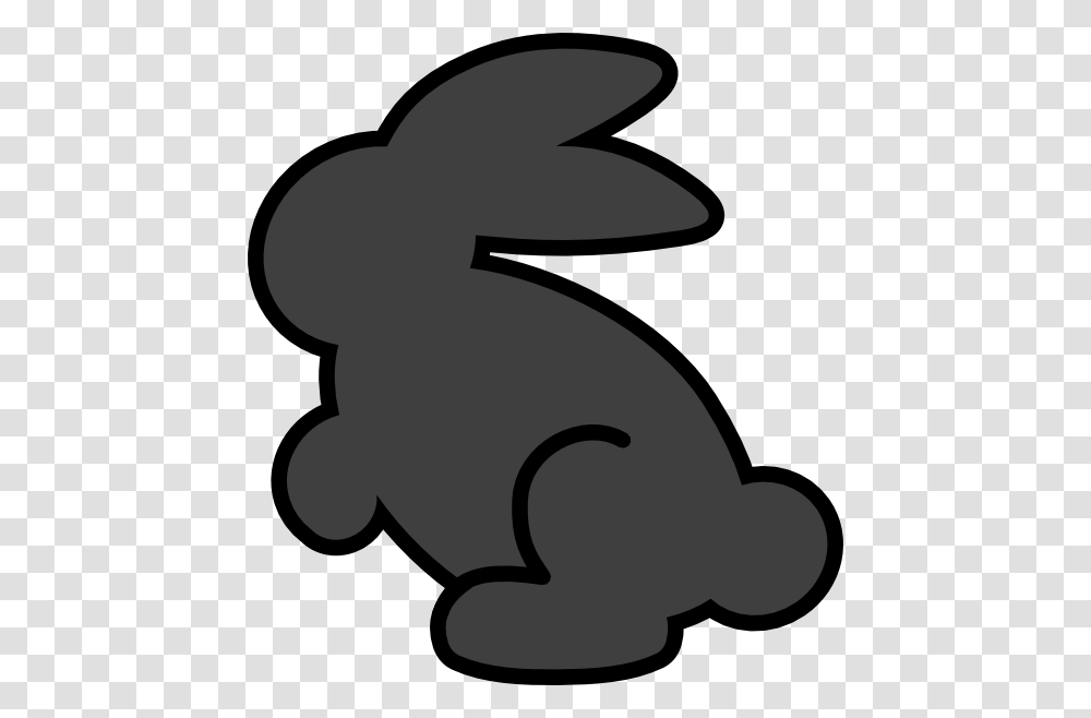 Dark Gray Bunny Clip Art, Silhouette, Animal, Mammal Transparent Png