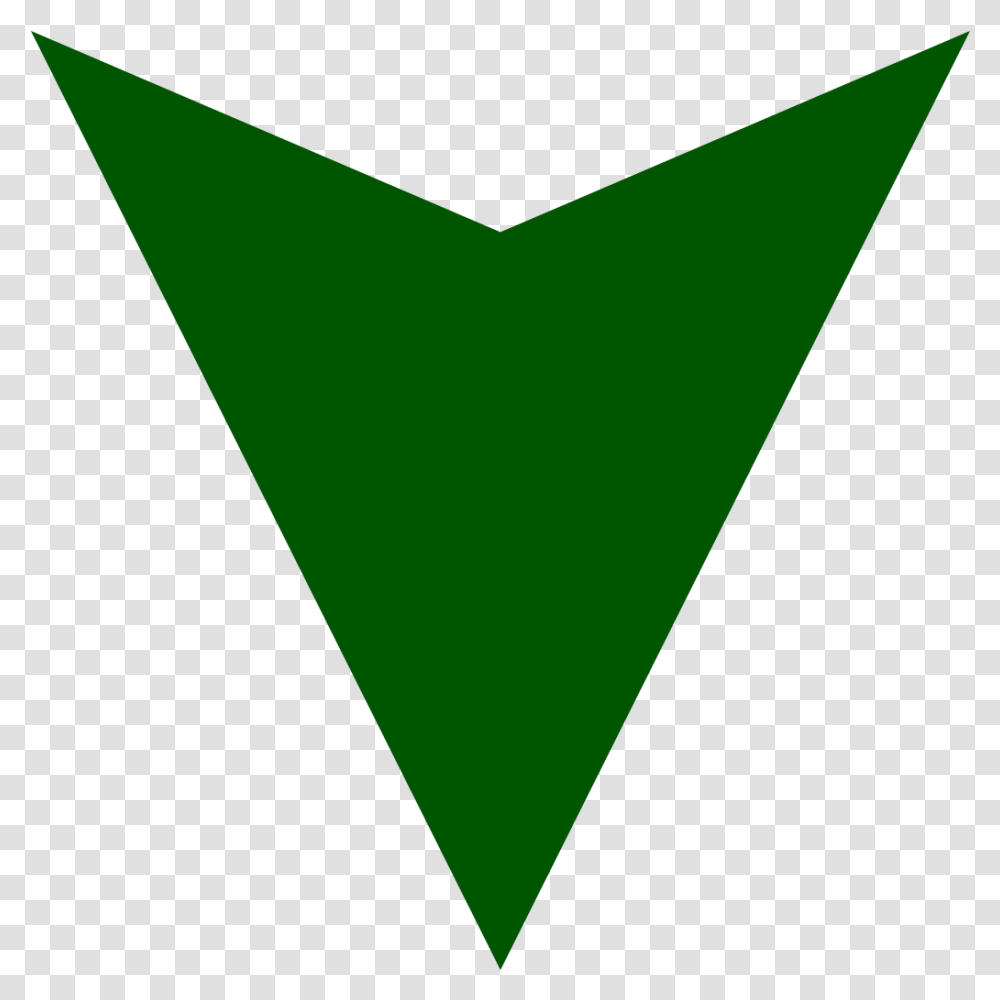 Dark Green Down Arrow Down Arrow Green Icon, Triangle, Business Card, Paper Transparent Png