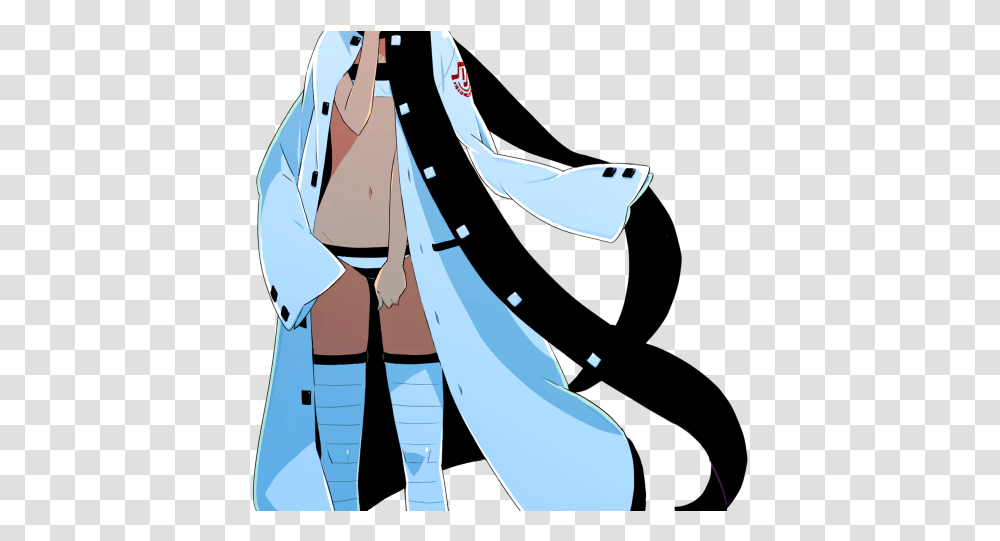 Dark Hair Clipart Blue Eye Girl Anime Dark Skin Blue Hair Dark Anime Girl With Blue Hair, Clothing, Apparel, Coat, Bird Transparent Png