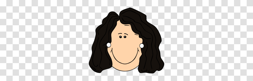 Dark Hair Lady With Earrings Clip Art, Face, Head, Female, Cushion Transparent Png