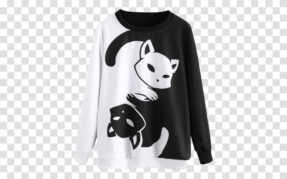 Dark Matter Yin Yang Cat Sweater Yin And Yang Cat Sweater, Apparel, Sleeve, Sweatshirt Transparent Png