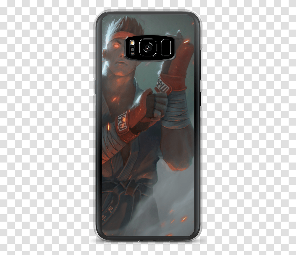Dark Ryu Mockup Case On Phone Case On Phone Samsung Iphone, Electronics, Mobile Phone, Cell Phone, Person Transparent Png