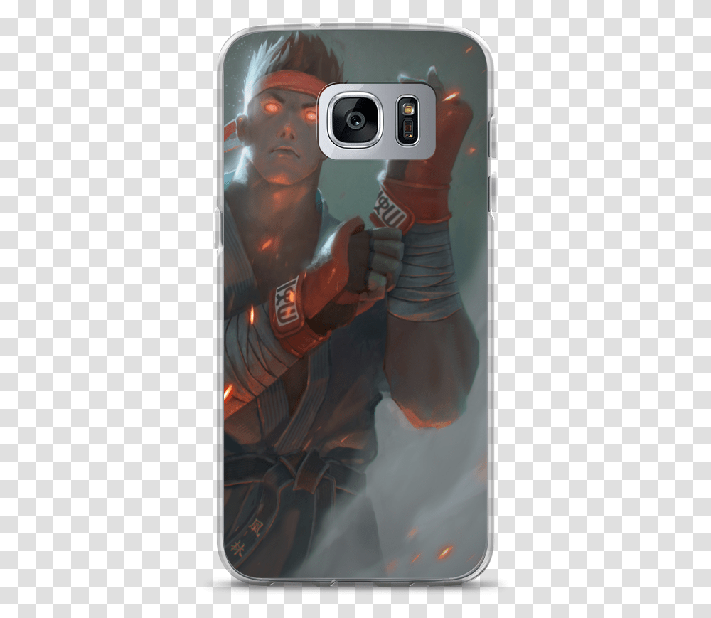 Dark Ryu Mockup Case On Phone Case On Phone Samsung Smartphone, Person, Camera, Electronics, Hand Transparent Png