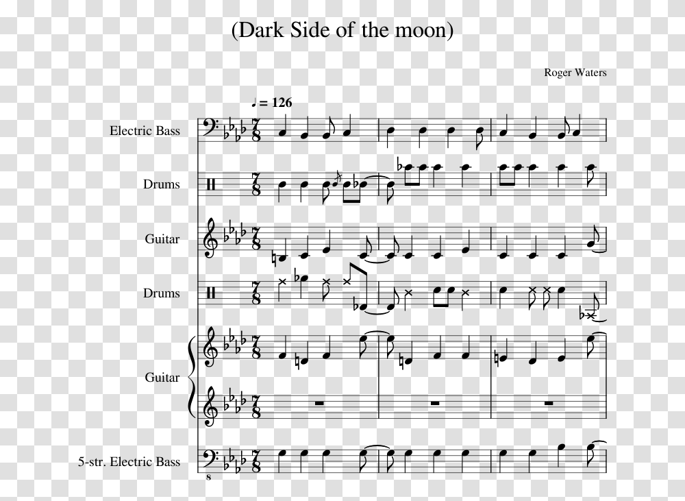 Dark Side Of The Moon Sheet Music, Gray, World Of Warcraft Transparent Png