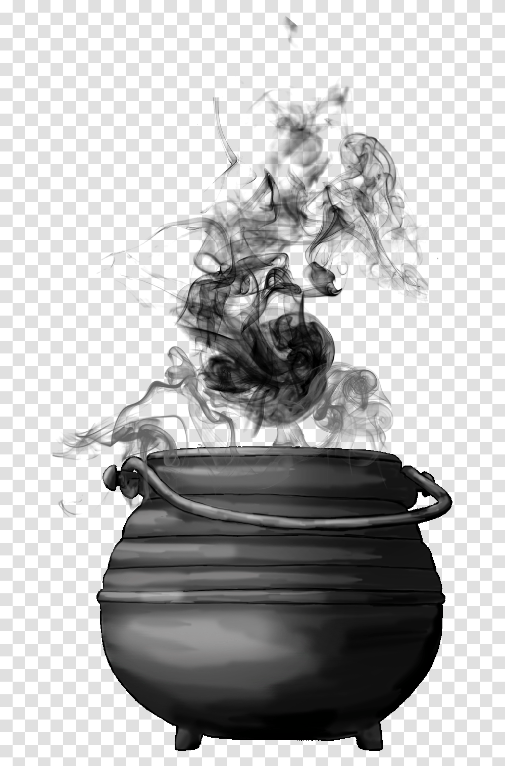 Dark Smoke Cauldron With Smoke, Dish, Meal, Art, Tub Transparent Png