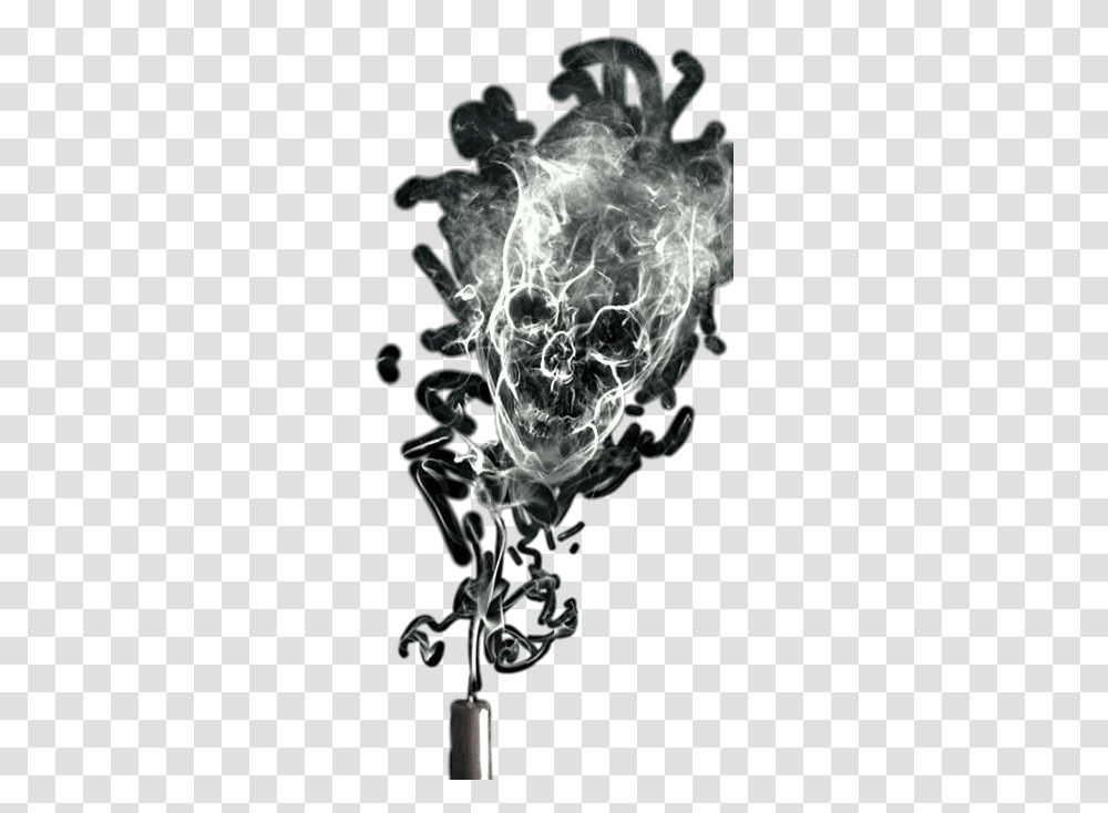 Dark Smoke Skull Effect Black Head Illustration, Smoking Transparent Png