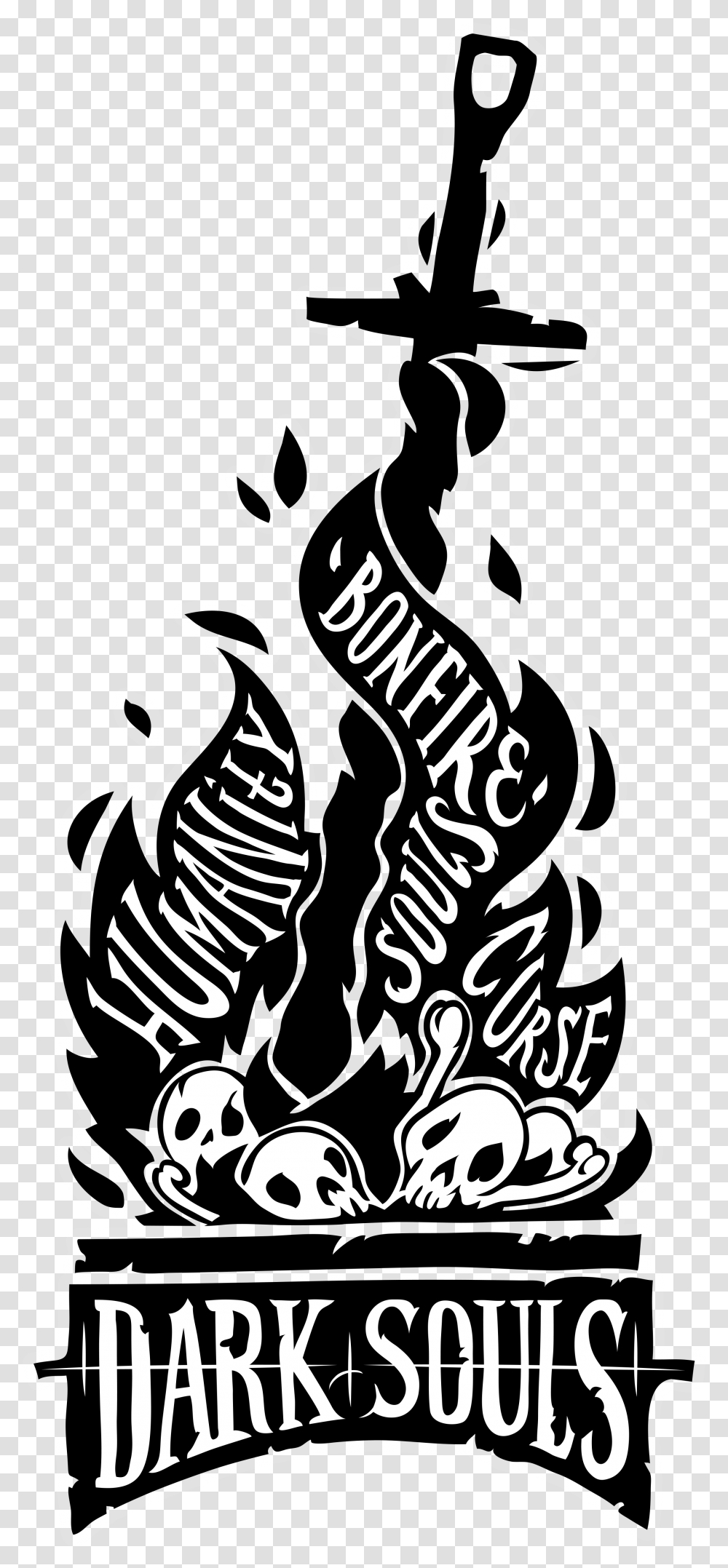 Dark Souls Bonfire Merchandise Clipart Dark Souls Bonfire, Stencil, Animal, Mammal, Seahorse Transparent Png