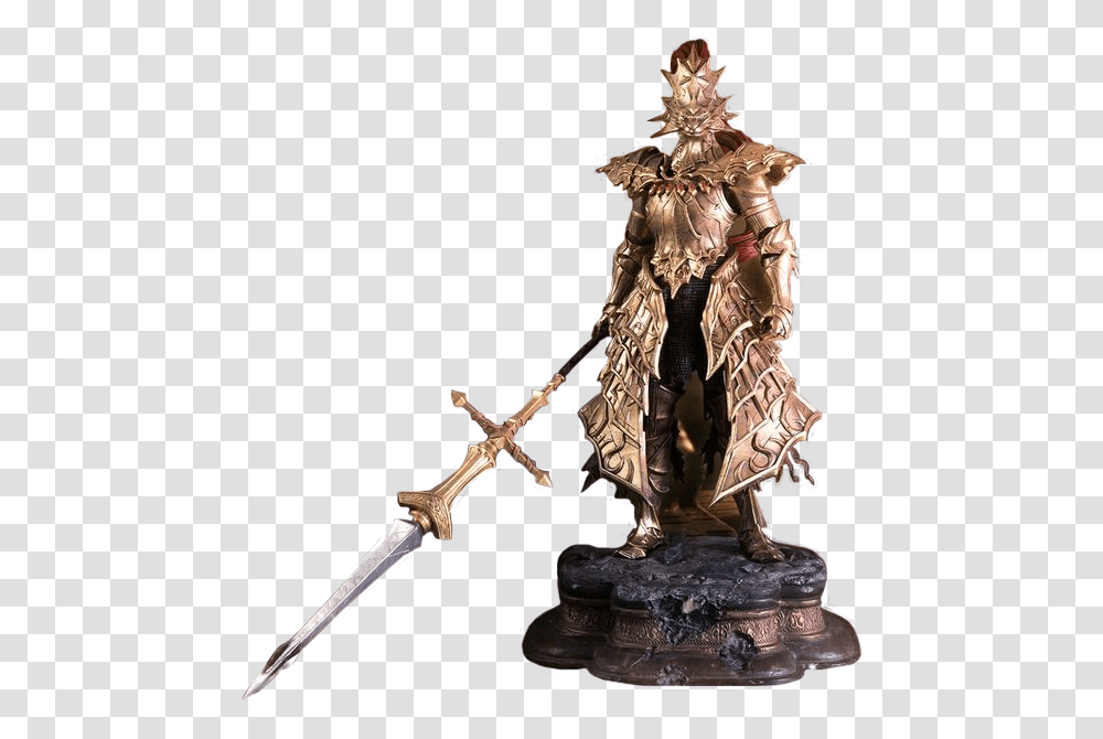 Dark Souls Dragon Slayer Ornstein Statue, Weapon, Weaponry, Bronze, Painting Transparent Png